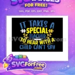 Free Special Teacher Saying Free Autism Puzzle Pieces Awareness Free SVG - Instant Download