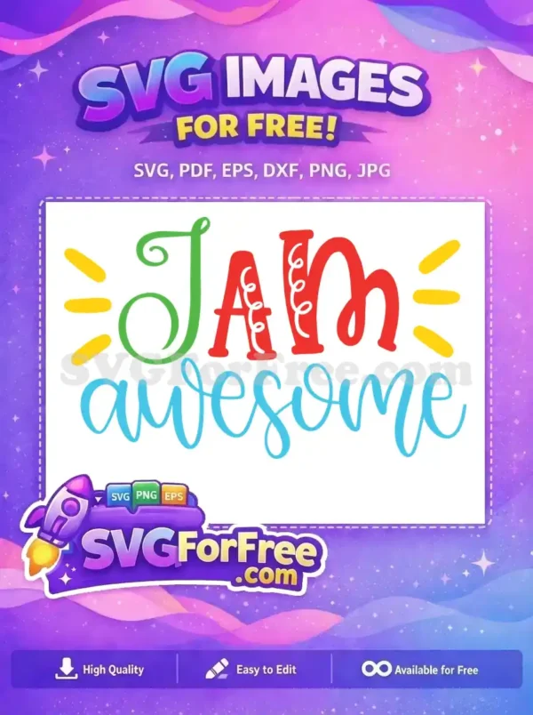 A free digital design featuring the empowering phrase 'I AM awesome' in colorful, playful typography. Ideal for various crafts.