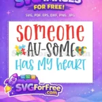 Free Red Ausome Quote Free Colorful Puzzle Heart Autism Free SVG - Instant Download