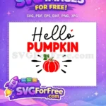 Free Hello Cursive Free Red Pumpkin Autumn Quotes Free SVG - Instant Download