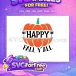 Free Orange Pumpkin Free Wine Glasses Autumn Quotes Free SVG - Instant Download