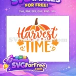 Free Orange Pumpkin Harvest Free Autumn Leaves Time Quote Free SVG - Instant Download