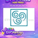 Free Blue Airbending Free Three Swirls Avatar Airbender Free SVG - Instant Download