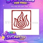 Free Red Fire Symbol Free Swirling Flames Avatar Airbender Free SVG - Instant Download