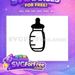 Free Classic Black Outline Free Transparent Feeding Bottle Nursery Decor Free SVG - Instant Download