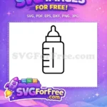 Free Simple Black Outline Free Measured Baby Bottle Newborn Free SVG - Instant Download