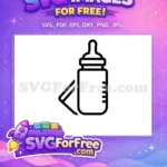 Free Simple Black Outline Free Feeding Accessory Baby Care Free SVG - Instant Download
