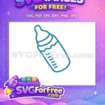 Free Simple Blue Free Feeding Bottle Newborn Essential Free SVG - Instant Download
