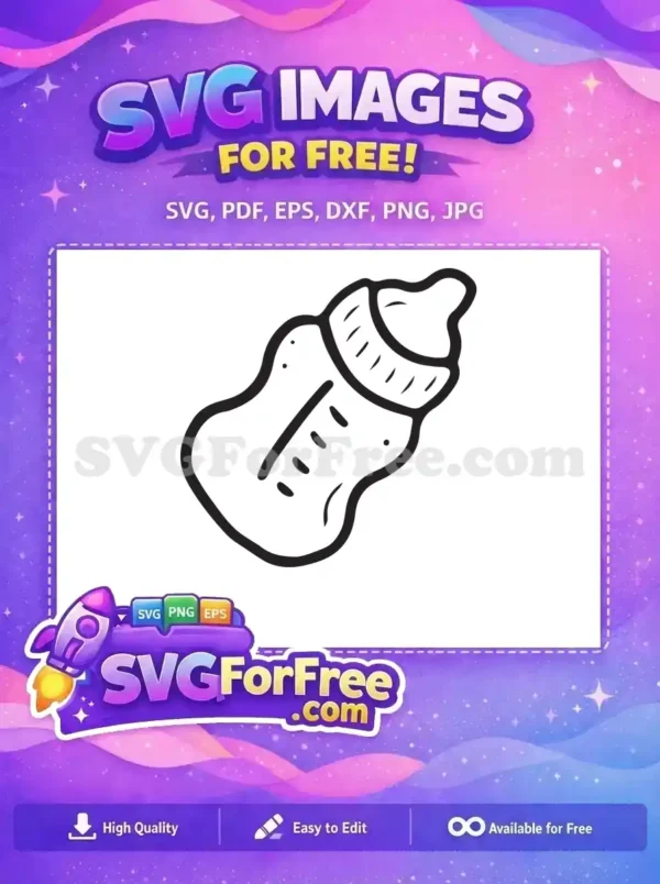 A free hand-drawn SVG of a classic baby bottle, ideal for crafting and digital art projects. Download this free design now!
