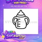 Free Baby Bottle with Handles Free Measurement Lines First Feeding Free SVG - Instant Download