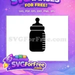 Free Black Baby Bottle Free Measured Feeding Newborn Free SVG - Instant Download