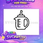 Free Simple Black Bottle Free Measuring Handle Nursery Decor Free SVG - Instant Download