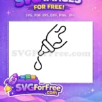 Free line art baby bottle Free feeding liquid drop newborn essential Free SVG - Instant Download