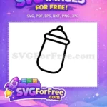 Free Simple Black Outline Free Baby Bottle Newborn Celebration Free SVG - Instant Download