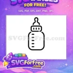 Free Black Outline Baby Bottle Free Measured Feeding Newborn Essential Free SVG - Instant Download