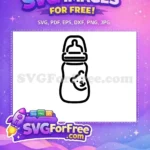 Free Minimalist Baby Bottle Free Adorable Bear Design Baby Shower Free SVG - Instant Download