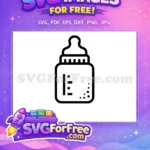 Free Cute Black Outline Free Measuring Marks Bubbles Newborn Feeding Free SVG - Instant Download