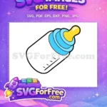 Free Blue Yellow Bottle Free Newborn Shower Free SVG - Instant Download