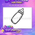 Free Outlined Baby Bottle Free Feeding Milk Accessory Newborn Supply Free SVG - Instant Download