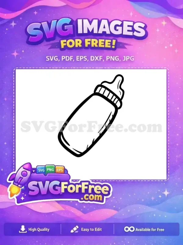 Free Baby Bottle SVG Design – Cute Hand-Drawn Nursery Art A free hand-drawn baby bottle SVG, ideal for crafting, baby shower invitations, and nursery decor projects. Get this free design now!