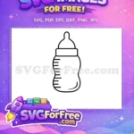 Free Simple Outline Image Free Measurement Lines Baby Bottle Free SVG - Instant Download