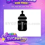 Free Black Baby Bottle Free Milk Formula Feeding Infant Care Free SVG - Instant Download