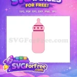 Free Pink Bottle Free Hearts Design Baby Shower Free SVG - Instant Download