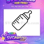 Free Outline Baby Bottle Free Measurement Lines Newborn Gift Free SVG - Instant Download