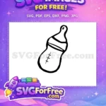 Free Simple Stitched Design Free Baby Milk Bottle Newborn Free SVG - Instant Download