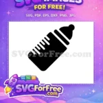 Free dark silhouette design Free measurement lines included Baby Bottle Free SVG - Instant Download