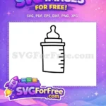 Free simple black outline Free milk feeder newborn essential Free SVG - Instant Download