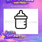 Free Simple Black Outline Free Baby Bottle Nursery Decor Free SVG - Instant Download