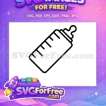 Free Outline Baby Bottle Free Measurement Lines Newborn Feeding Free SVG - Instant Download