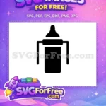 Free Black Baby Bottle Free Dual Handles Newborn Essentials Free SVG - Instant Download