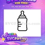 Free Simple Black Outline Free Baby Feeding Bottle Nursery Free SVG - Instant Download
