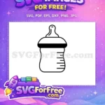 Free Black Outline Bottle Free Simple Feeder Design Baby Care Free SVG - Instant Download