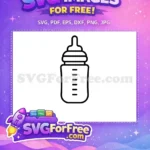 Free Empty Baby Bottle Outline Free Nursery Essential Newborn Free SVG - Instant Download