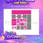 Free Pink Hearts Free Baby Footprints Birth Stats Free SVG - Instant Download