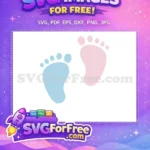 Free light blue pink footprints Free newborn arrival Baby Feet Free SVG - Instant Download