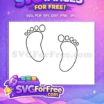 Free Baby Foot Outline Free Tiny Toes Print Newborn Free SVG - Instant Download
