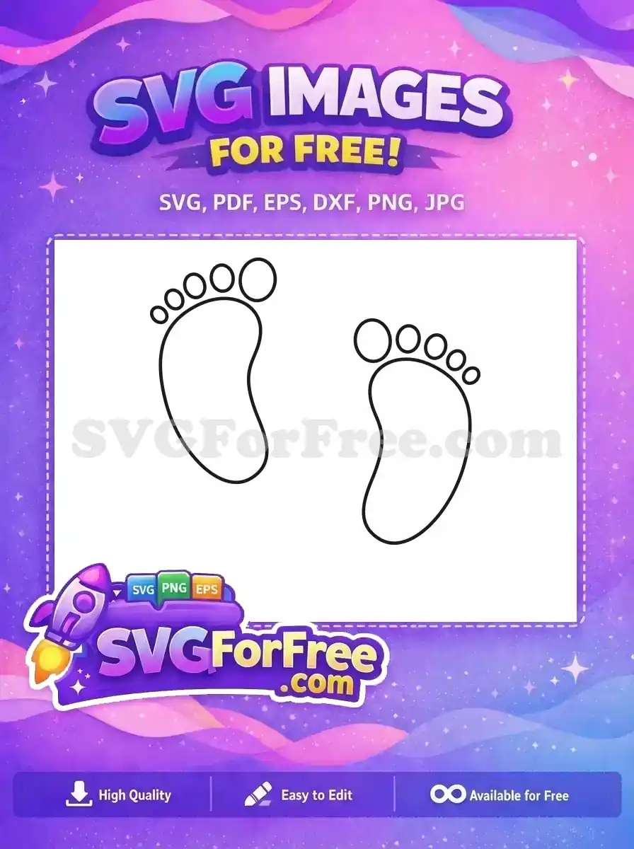 A clean outline of a human foot, emphasizing a free and versatile design for your creative projects.