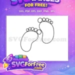Free Outlined Baby Feet Free Newborn Footprints Parenthood Free SVG - Instant Download