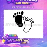 Free Black Baby Footprint Free Outline Square Heel Newborn Gift Free SVG - Instant Download