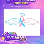 Free Angelic Ribbon Free Pink Blue Wings Footprint Free SVG - Instant Download