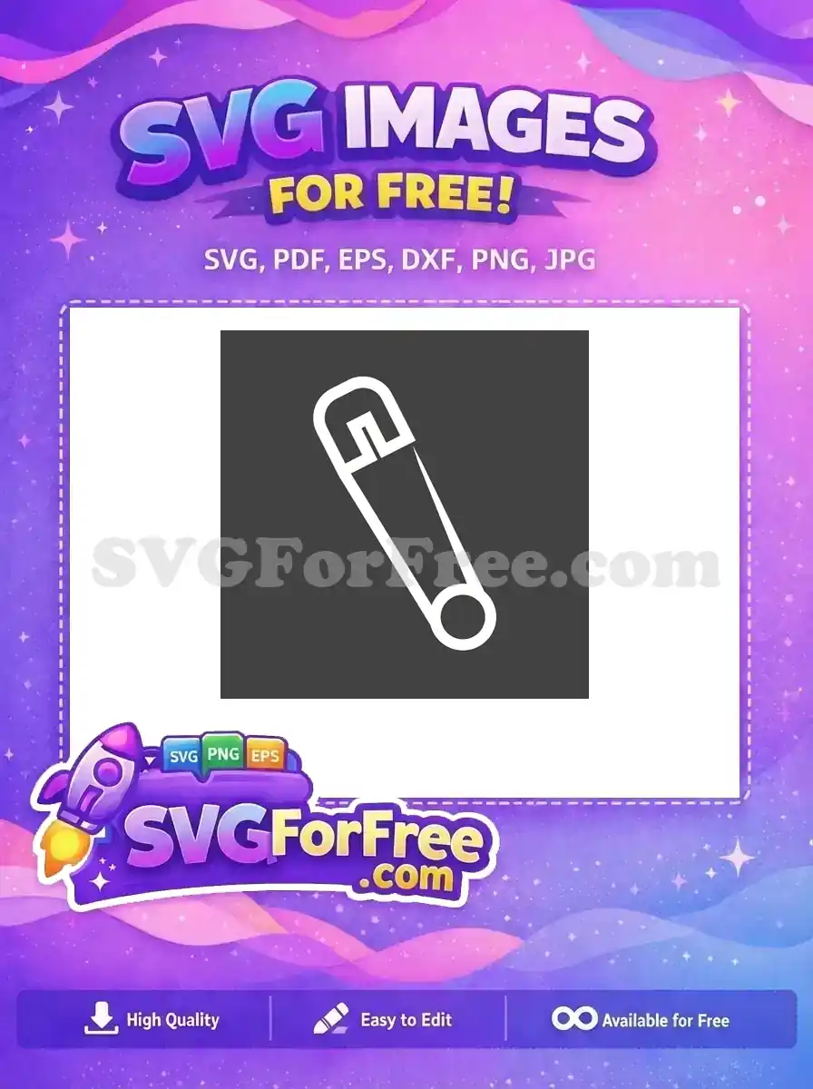 Discover this free safety pin icon, a minimalist and clean vector design suitable for diverse creative projects. Download this free asset now!