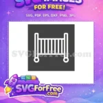 Free White Baby Crib Free Nursery Outline Baby Line Icons Free SVG - Instant Download