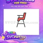 Free Red Chair Free Baby Icon Line Art Free SVG - Instant Download