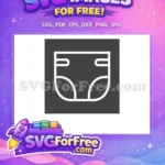 Free White Free Diaper Baby Line Icons Free SVG - Instant Download