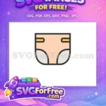 Free Peach Yellow Free Diaper Baby Line Icons Free SVG - Instant Download