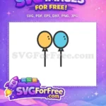 Free Yellow Blue Balloons Free Baby Line Icons Free SVG - Instant Download